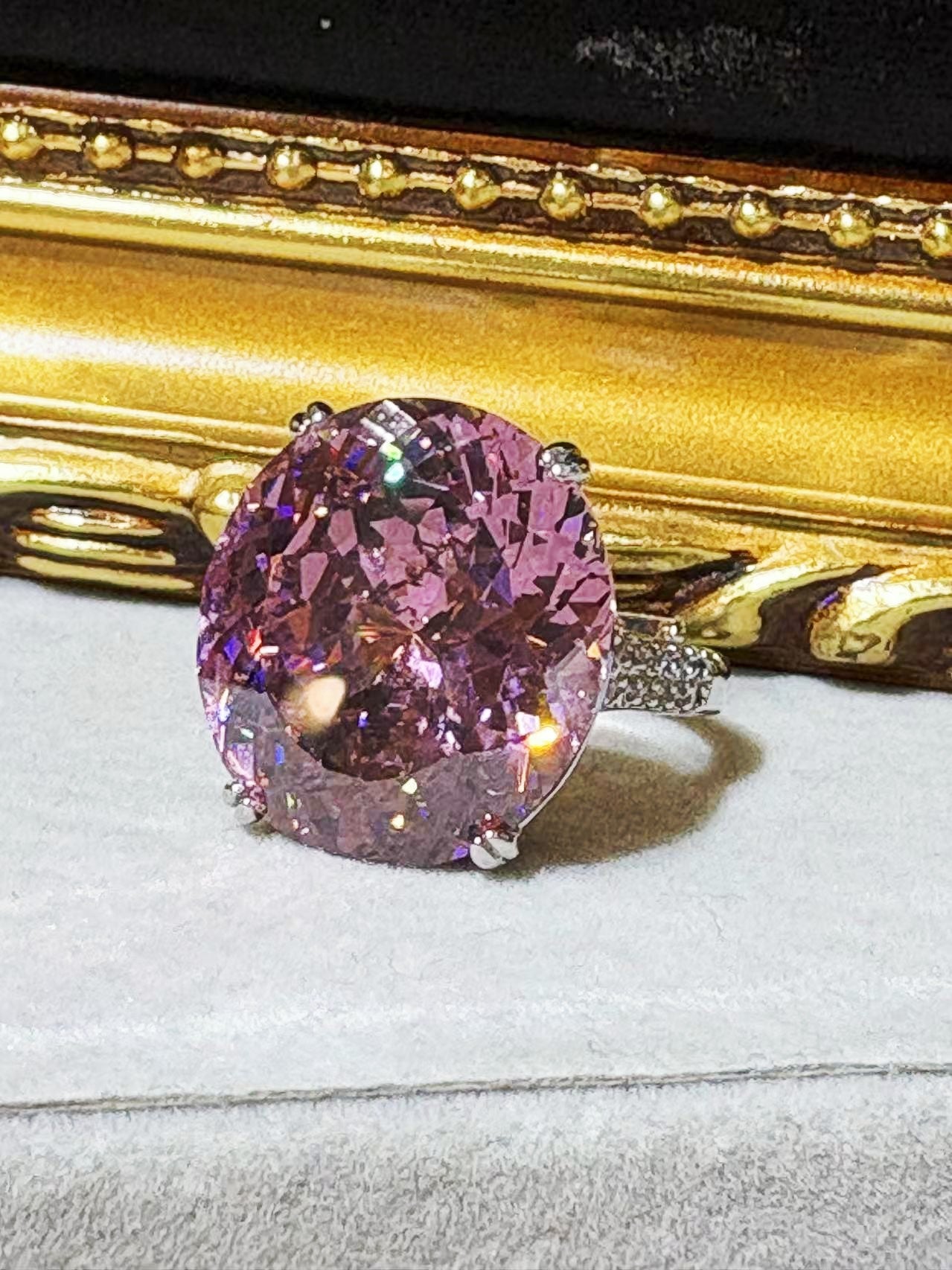 Amaranthus Jumbo Sakura Pink Radiant Cut Ring